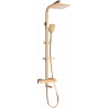 Mexen CQ62 bath and shower set with a rainmaker and thermostatic mixer tap, Rose gold - 779106295-60