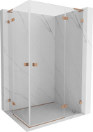 Mexen Lunar L Duo shower cabin hinged right 75 x 70 cm, transparent, brushed copper - 834L-075P-070L-65-00