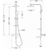 Mexen CQ62 bathtub-shower set with rain shower and thermostatic mixer, gun gray brushed - 779106295-66