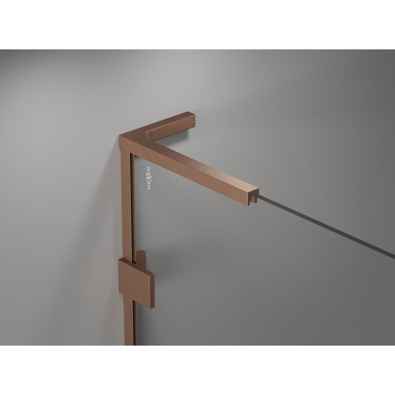 Mexen Lunar L Duo Right-Hinged Shower Cabin 95 x 70 cm, Transparent, Brushed Copper - 834L-095P-070L-65-00