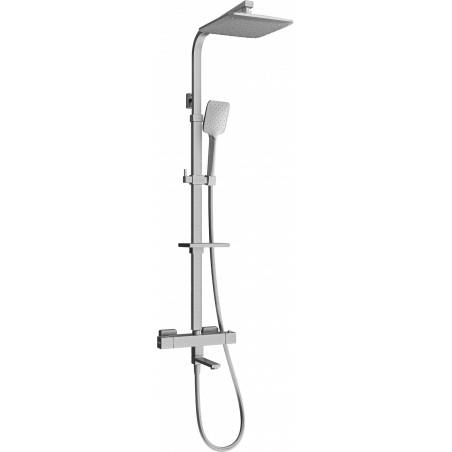 Mexen CQ62 bathtub-shower set with rain shower and thermostatic mixer, gun gray brushed - 779106295-66