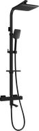 Mexen CQ62 bathtub and shower set with rain shower and thermostatic faucet, black - 779106295-70