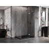 Mexen Lunar L Duo Shower Enclosure Right-Handed 115 x 110 cm, Transparent, Brushed Copper - 834L-115P-110L-65-00