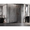 Mexen Lunar L Duo Shower Enclosure Right-Handed 115 x 110 cm, Transparent, Brushed Copper - 834L-115P-110L-65-00