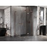 Mexen Lunar L Duo Shower Enclosure Right-Handed 115 x 110 cm, Transparent, Brushed Copper - 834L-115P-110L-65-00