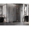 Mexen Lunar L Duo Shower Enclosure Right-Handed 115 x 110 cm, Transparent, Brushed Copper - 834L-115P-110L-65-00