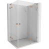 Mexen Lunar L Duo Shower Enclosure Right-Handed 115 x 110 cm, Transparent, Brushed Copper - 834L-115P-110L-65-00