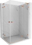 Mexen Lunar L Duo Shower Enclosure Right-Handed 115 x 110 cm, Transparent, Brushed Copper - 834L-115P-110L-65-00