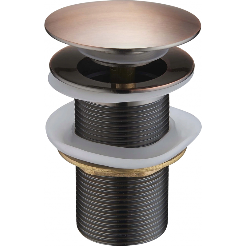 Mexen round click-clack plug, antique copper - 79910-45