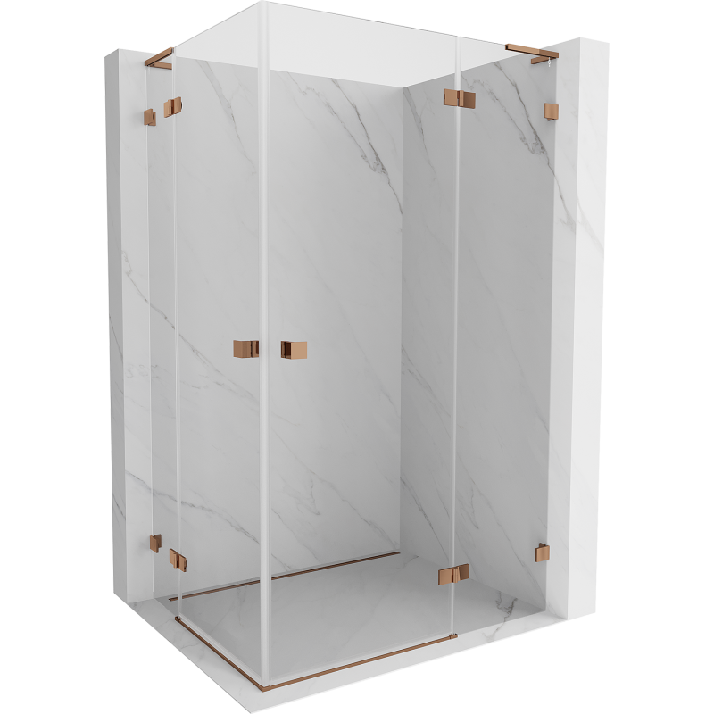 Mexen Lunar L Duo shower cabin swing right 90 x 85 cm, transparent, pink gold - 834L-090P-085L-60-00