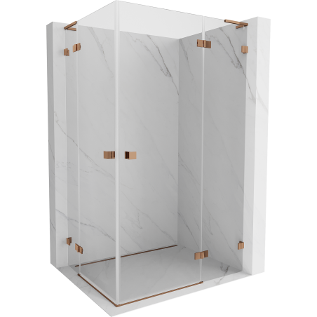Mexen Lunar L Duo shower cabin swing right 90 x 85 cm, transparent, pink gold - 834L-090P-085L-60-00