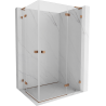 Mexen Lunar L Duo right-hinged shower cabin 100 x 95 cm, transparent, pink gold - 834L-100P-095L-60-00