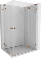 Mexen Lunar L Duo right-hinged shower cabin 110 x 70 cm, transparent, pink gold - 834L-110P-070L-60-00
