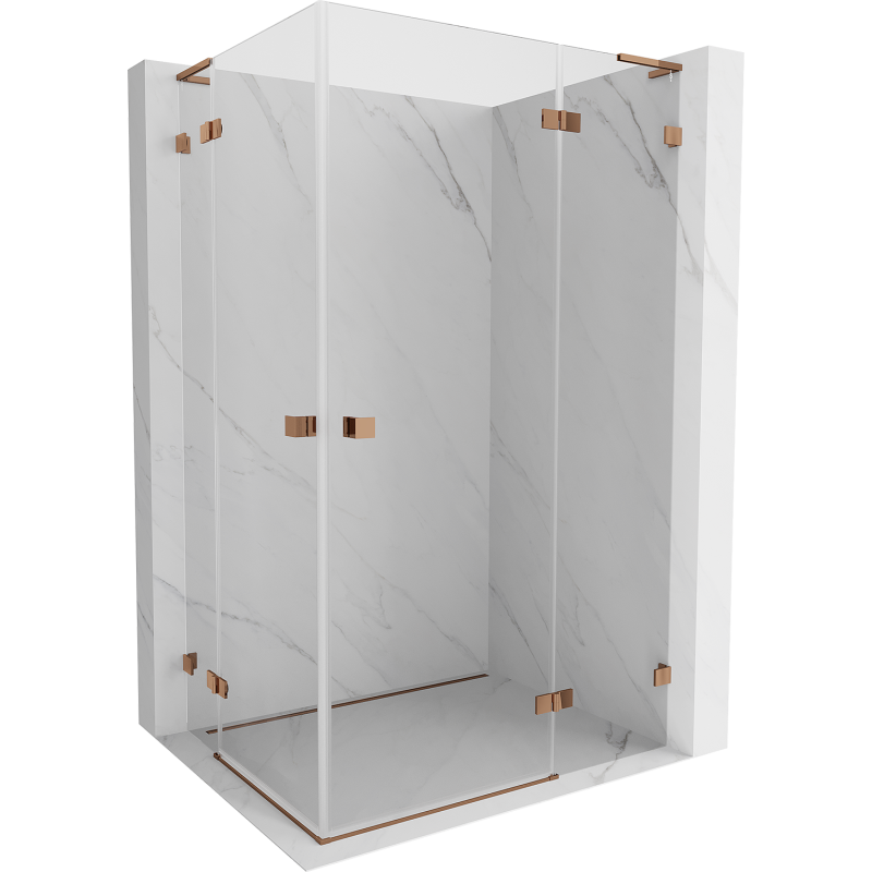 Mexen Lunar L Duo Shower Cab Right 115 x 110 cm, Transparent, Rose Gold - 834L-115P-110L-60-00