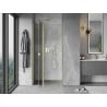 Mexen Mist 70 cm Hinged Shower Door, Transparent, Brushed Gold - 8A4-070-000-55-00