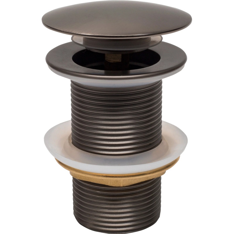 Mexen round click-clack drain, brushed gun gray - 79910-66
