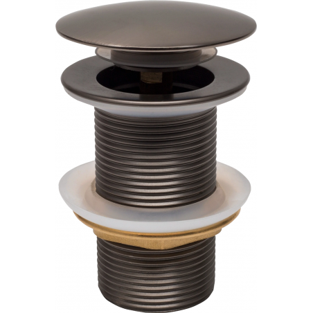 Mexen round click-clack drain, brushed gun gray - 79910-66