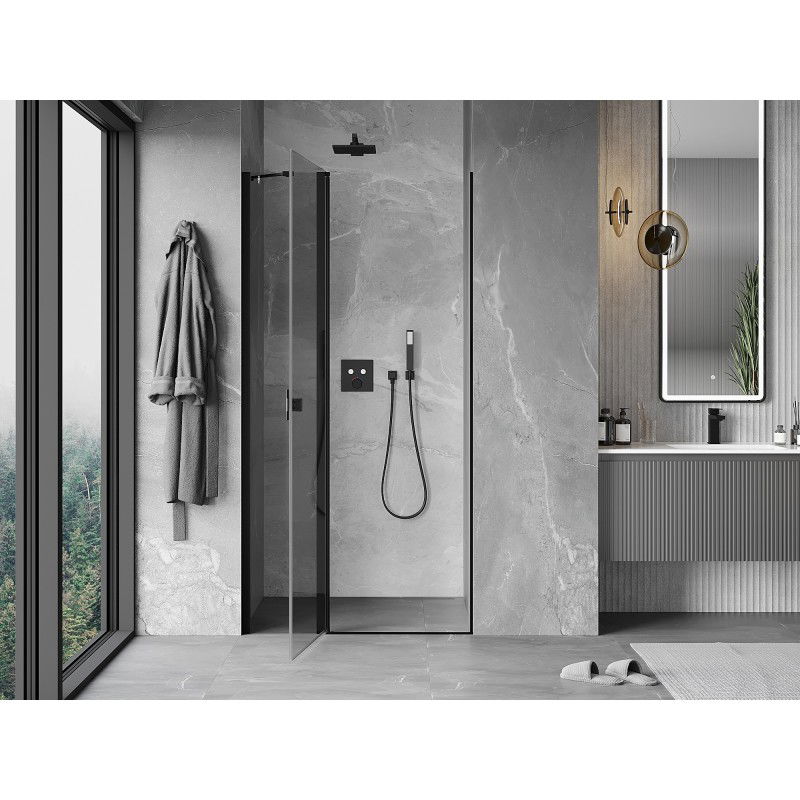 Mexen Mist shower door swinging 105 cm, transparent, black - 8A4-105-000-70-00