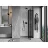 Mexen Mist 115 cm Right-Hand Hinged Shower Door, Black Frame, Black - 8A4-115-000-70-70-P