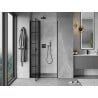 Mexen Mist Left Hinged Shower Door 115 cm, Black Grid, Black - 8A4-115-000-70-77-L