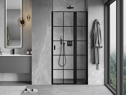 Mexen Mist right hinged shower door 115 cm, black grid, black - 8A4-115-000-70-77-P