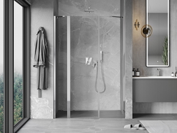Mexen Mist 160 cm Pivot Shower Door, Transparent, Chrome - 8A4-160-001-01-00
