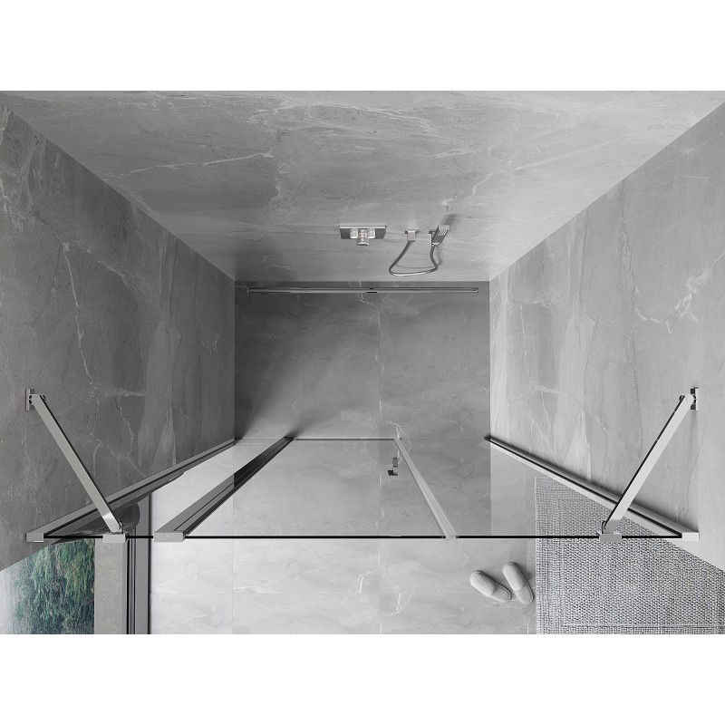 Mexen Mist 160 cm Pivot Shower Door, Transparent, Chrome - 8A4-160-001-01-00