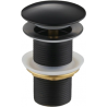 Mexen small round click-clack plug, Black - 79910-70