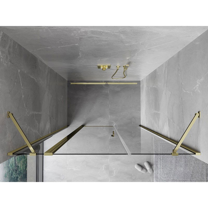 Mexen Mist 120 cm Pivot Shower Door, Transparent, Gold - 8A4-120-001-50-00