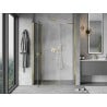 Mexen Mist 140 cm Hinged Shower Door, Transparent, Gold - 8A4-140-001-50-00