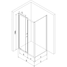 Mexen Apia 100 x 70 cm sliding shower cabin, white stripes, chrome - 840-100-070-01-20