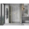 Mexen Mist 140 cm Pivot Shower Door, Transparent, Brushed Gold - 8A4-140-001-55-00