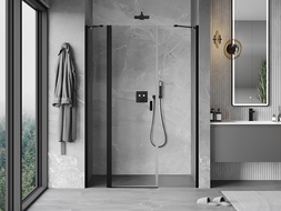 Mexen Mist 120 cm Swing Shower Door, Transparent, Black - 8A4-120-001-70-00