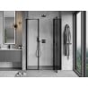 Mexen Mist right-side hinged shower doors 140 cm, black frame, black - 8A4-140-001-70-70-P