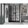 Mexen Mist left hinged shower door 140 cm, black grid, black - 8A4-140-001-70-77-L