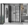 Mexen Mist left hinged shower door 140 cm, black grid, black - 8A4-140-001-70-77-L