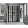 Mexen Mist Right Hinged Shower Door 145 cm, Black Grid, Black - 8A4-145-001-70-77-P
