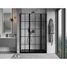 Mexen Mist Right Hinged Shower Door 145 cm, Black Grid, Black - 8A4-145-001-70-77-P