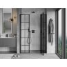 Mexen Mist right hinged shower door 155 cm, black grid, black - 8A4-155-001-70-77-P