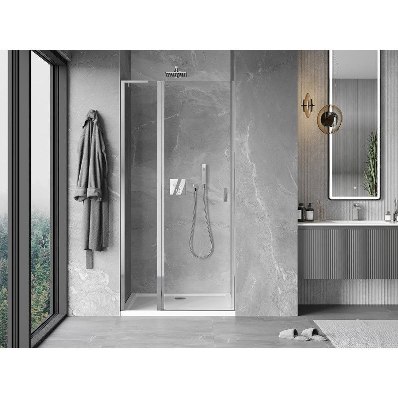 Mexen Mist L 100 cm Hinged Shower Door, Transparent, Chrome - 8A4L-100-000-01-00