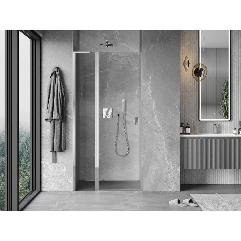Mexen Mist L 115 cm Hinged Shower Door, Transparent, Chrome - 8A4L-115-000-01-00