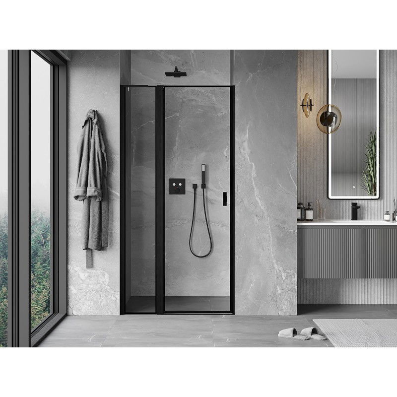 Mexen Mist L shower door left hinge 95 cm, black frame, black - 8A4L-095-000-70-70-L