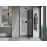Mexen Mist L Right Hinged Shower Door 90 cm, Black Frame, Black - 8A4L-090-000-70-70-P