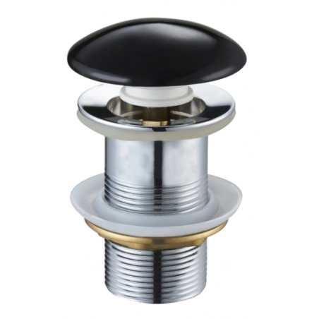 Mexen round click-clack plug, black ceramic gloss - 79910-75