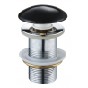 Mexen round click-clack plug, black ceramic gloss - 79910-75