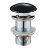 Mexen small round click-clack plug, Black ceramic gloss - 79910-75