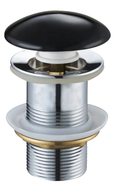 Mexen small round click-clack plug, Black ceramic gloss - 79910-75