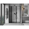 Mexen Mist L left hinged shower door 145 cm, black frame, black - 8A4L-145-001-70-70-L