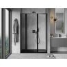 Mexen Mist L left hinged shower door 145 cm, black frame, black - 8A4L-145-001-70-70-L