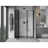 Mexen Mist L left hinged shower door 145 cm, black frame, black - 8A4L-145-001-70-70-L
